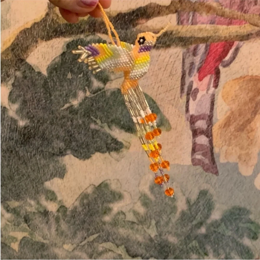 Colorful Beaded Bird Ornament